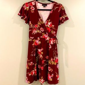 Maroon floral dress